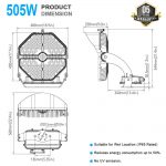 Stadium LED Light 505W IP65 5000K 65600LM with AC120-277V (5)