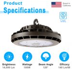 UFO LED High Bay Fixture 100W 5000K 120-277VAC (14)