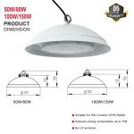 100W High Bay UFO Led Lights Equale To 450 Wats MHHPS With White Housing (7)