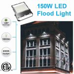 150W Led Flood Lighting 5000K Black Color For Garden Garage Lighting (5)