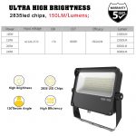 200W Led Flood Light Outdoor 30,000LM 5000K With U Bracket Mounting (11)