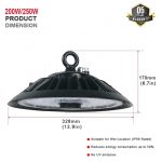 250W Led UFO High Bay 37,500LM 120 Beam angle With Black Finish (6)