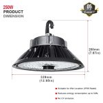 250W UFO Led High Bay Lighting 200-480VAC with G Hook Mounting (3)