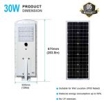 30W LED Solar Street Light 5000K for streets parking lots long driveways (2)