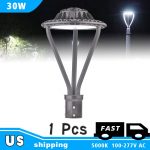 30W Led Post Top Light 3900lm 5000K With Frosted Cover (12)