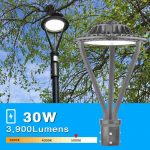 30W Led Post Top Light 3900lm 5000K With Frosted Cover (2)