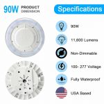 Canopy lights 90W 5000K 130lmw 120-277VAC with DLC listed (4)