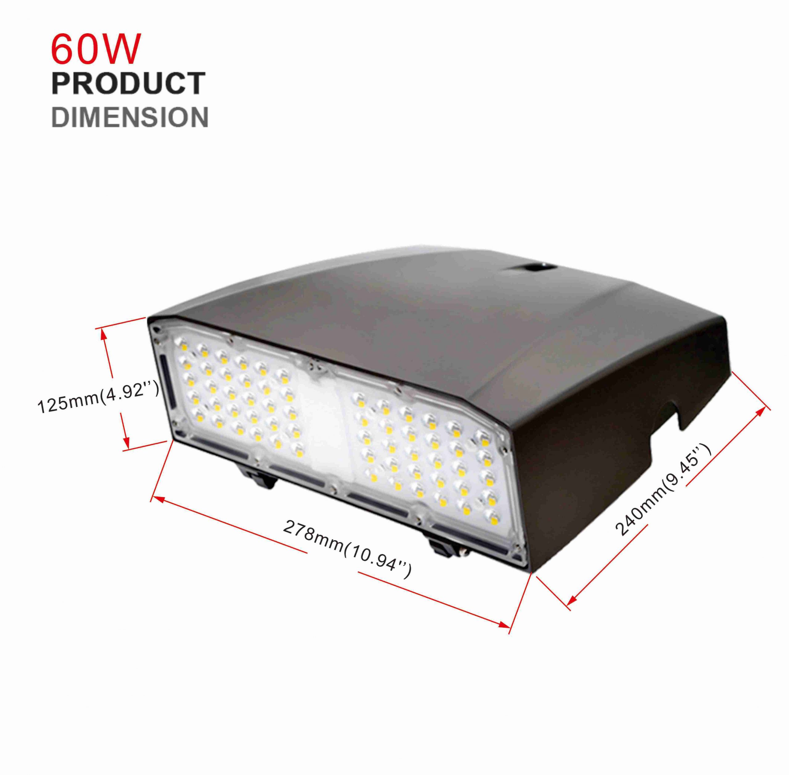 Commercial Electric LED Wall Pack 60W for Outdoor Building Lighting