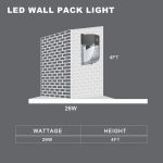 Exterior Wall Pack LED Lights 26W IP65 5000K 3,120LM with 100-277VAC (6)