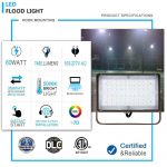 Flood LED 60W 5000K 7,450Lm With Trunnion Bracket AC120-277V (10)