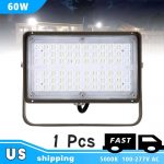 Flood LED 60W 5000K 7,450Lm With Trunnion Bracket AC120-277V (9)