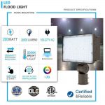 Flood Light LED 200W 26,500Lm 5000K with AC120-277V Trunnion Bracket (3)