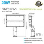 Flood Light LED 200W 26,500Lm 5000K with AC120-277V Trunnion Bracket (4)