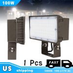 Flood Light LED Outdoor 100W IP65 5000K with AC120-277V 13,300Lm (1)