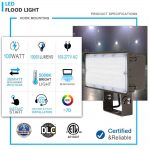 Flood Light LED Outdoor 100W IP65 5000K with AC120-277V 13,300Lm (2)