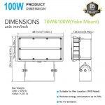 Flood Light LED Outdoor 100W IP65 5000K with AC120-277V 13,300Lm (3)