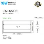 High Bay Linear Lighting 90W 5000K 12,600Lm with 120-277VAC (5)