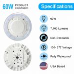 LED Canopy light fixture 60W 7100lm replacement 175W metal (4)