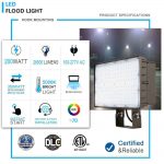 LED Flood 200W 26,500Lm 5000K with Trunnion Bracket AC120-277V (2)