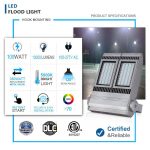 LED Flood Lights Outdoor 100W IP67 13,000LM with EMC ETL Listed 5000K (28)