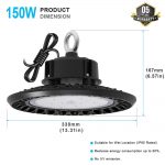 LED High Bay Ufo 150W IP65 5000K 19,500Lm 100-277VAC with ETL DLC listed (7)