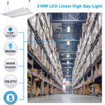 LED Linear High Bay 210W 5000K 29,000Lm with 120-277VAC for Workshop (2)