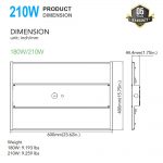 LED Linear High Bay 210W 5000K 29,000Lm with 120-277VAC for Workshop (5)