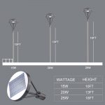 LED Post Light Solar 25W IP65 5000K with 3,000Lm for Courtyard lighting (6)