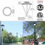 LED Post Top Fixtures 100W IP67 5000K 13,000LM 100-277VAC with Etl Dlc Listed (15)