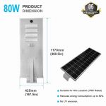 LED Solar Street light 80W 5600lm for outdoor street garden lighting (6)