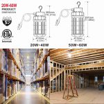 LED Temporary Work 50W 5000K with 6,500Lm 100-277VAC Hook Install (21)