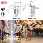 LED Temporary Work Hanging Light 50W 5000K with 6,500Lm 100-277VAC (11)