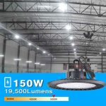 LED Ufo Light Bulb 150W IP65 5000K 19,500Lm 100-277VAC with Hook installation (1)