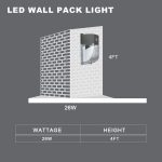 LED Wall Pack Lights 26W IP65 5000K with 3,120LM for Building Lighting (7)