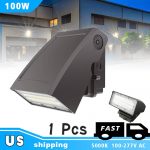LED Wall Packs Outside Lighting 100W IP65 5000K 12,000LM with Brown Finish (1)