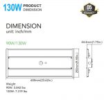 Linear High Bay Fixture 130W 5000K with 18,500Lm 120-277VAC for Supermarket (15)