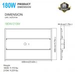 Linear LED Fixtures 180W 5000K with 120-277VAC for Industrial areas (5)