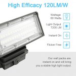 Outdoor Wall Pack LED Light Fixtures 60W IP65 5000K 7,200LM with 100-277VAC (3)