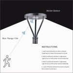 Solar LED Post Top Light 25W IP65 5000K with 3,000Lm Black Finish (17)