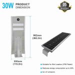 Solar Street light led 30W 2500lm IP65 for residential and commercial lighting (6)