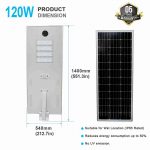 Solar street lighting 120W 5000K PIR Sensor for IP65 outdoor lighting (6)