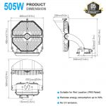 Stadium led outdoor lights 505W 65600LM 347VAC With Trunnion Bracket (6)