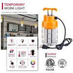 Temporary Work Light 60W 5000K 7,800Lm with 100-277VAC Hook Install (4)