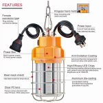 Temporary Work Light 60W 5000K 7,800Lm with 100-277VAC Hook Install (8)