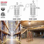 Temporary Work Light 60W 5000K 7,800Lm with Hook Install 100-277VAC (16)