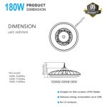 UFO High Bay Fixture 180W 5000K 347VAC or 480WAC for factory shop warehouse (20)