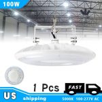 UFO High Bay Shop Lights 100W 14000lm 347-480VAC 5 years (1)