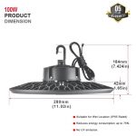 Ufo High Bay 100W IP65 5000K 13,000Lm with ETL DLC listed Hook installation (7)