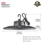 Ufo High Bay LED Light 200W IP65 5000K 26,000Lm with Hook installation (2)