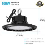 Ufo LED Fixtures 100W IP65 5000K 13,000Lm with ETL DLC listed 100-277VAC (11)